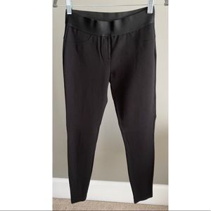 Bebe Ankle Leggings with Satin Elastic Waistband - SIZE M